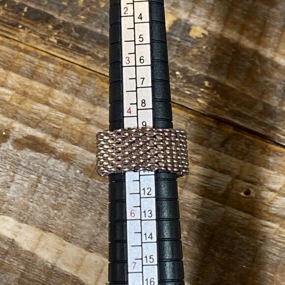 Vintage Tiffany & Co Size 5 Somerset Mesh Basket Weave Ring Sterling Silver 925 - Picture 12 of 12